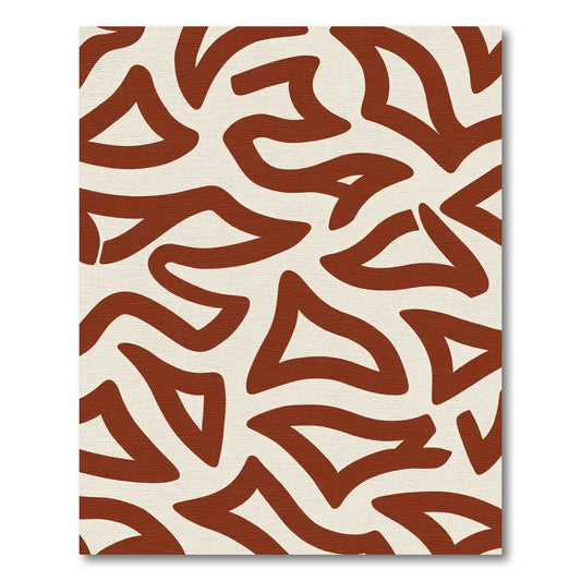Terracotta Abstract Flowing Lines Rug
