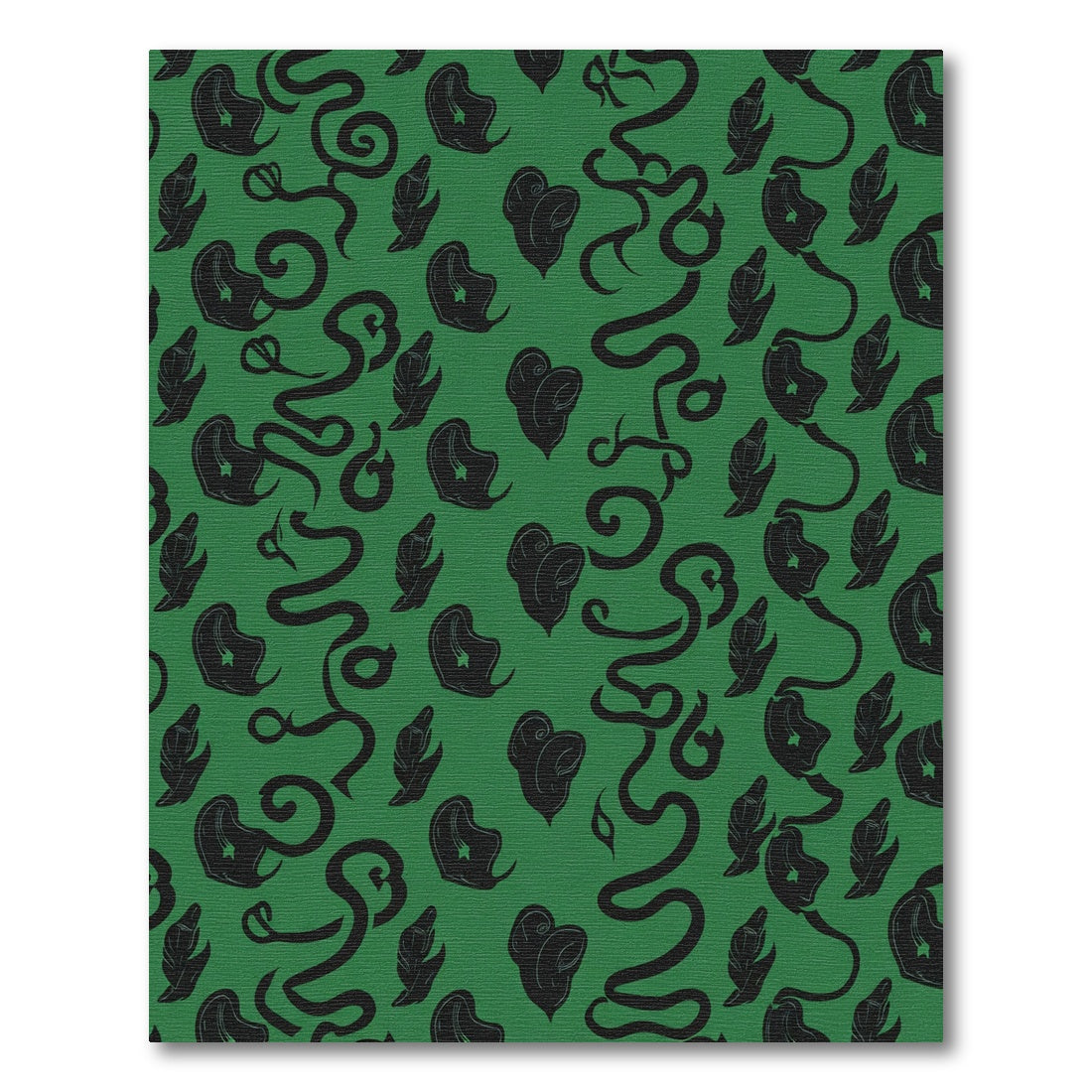 Earthy Green Whimsical Vine Botanical Rug