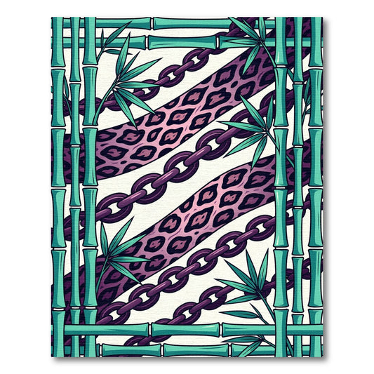 Tropical Leopard Chain Bamboo Fusion Rug