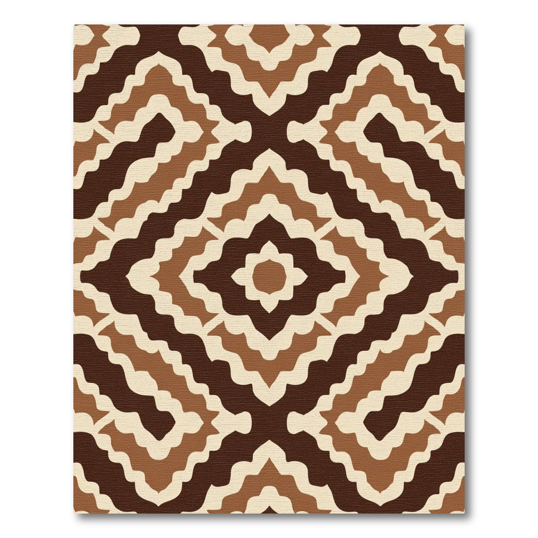 Earthy Diamond Wave Symmetry Rug