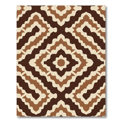 Earthy Diamond Wave Symmetry Rug