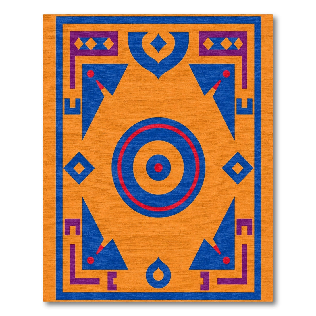 Bold Orange Geometric Medallion Rug