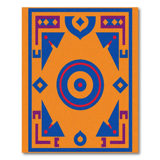 Bold Orange Geometric Medallion Rug
