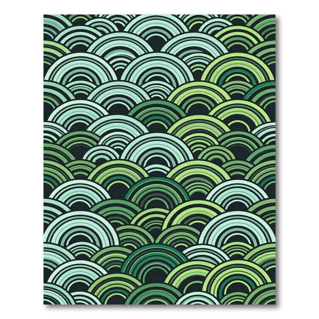 Verdant Green Arc Onde Rug