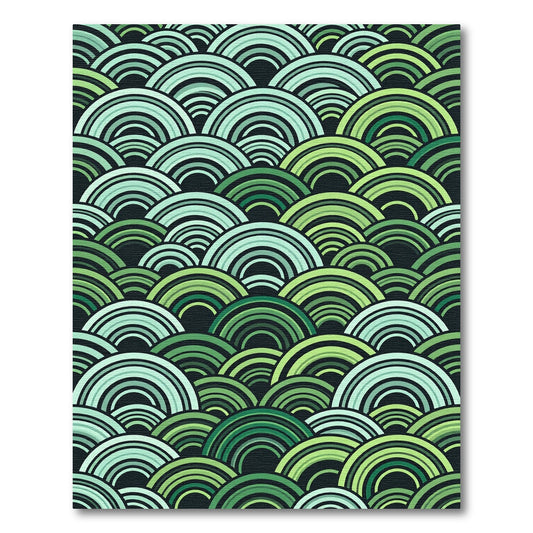 Verdant Green Arc Onde Rug
