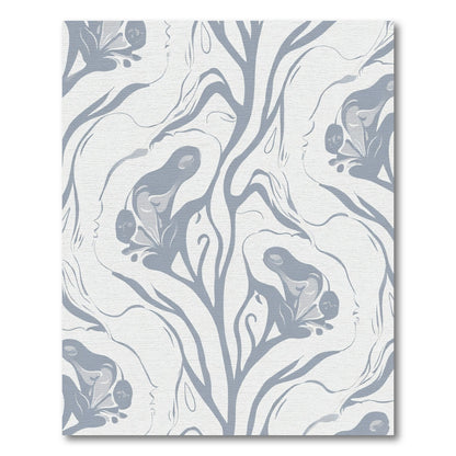 Soft Blue Floral Branch Strokes Rug