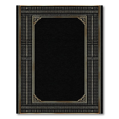 Black Gold Ornate Border Rug