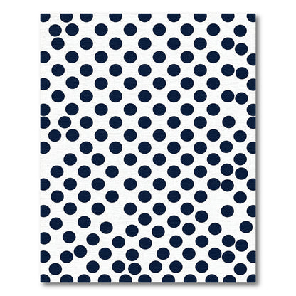 Classic Navy Blue Polka Dot Rug