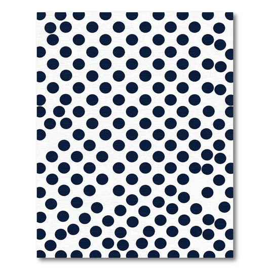 Classic Navy Blue Polka Dot Rug