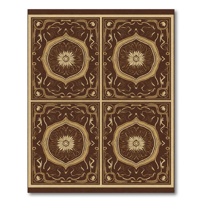 Vintage Earthy Tone Floral Medallion Rug