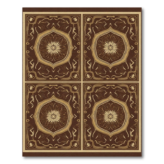 Vintage Earthy Tone Floral Medallion Rug