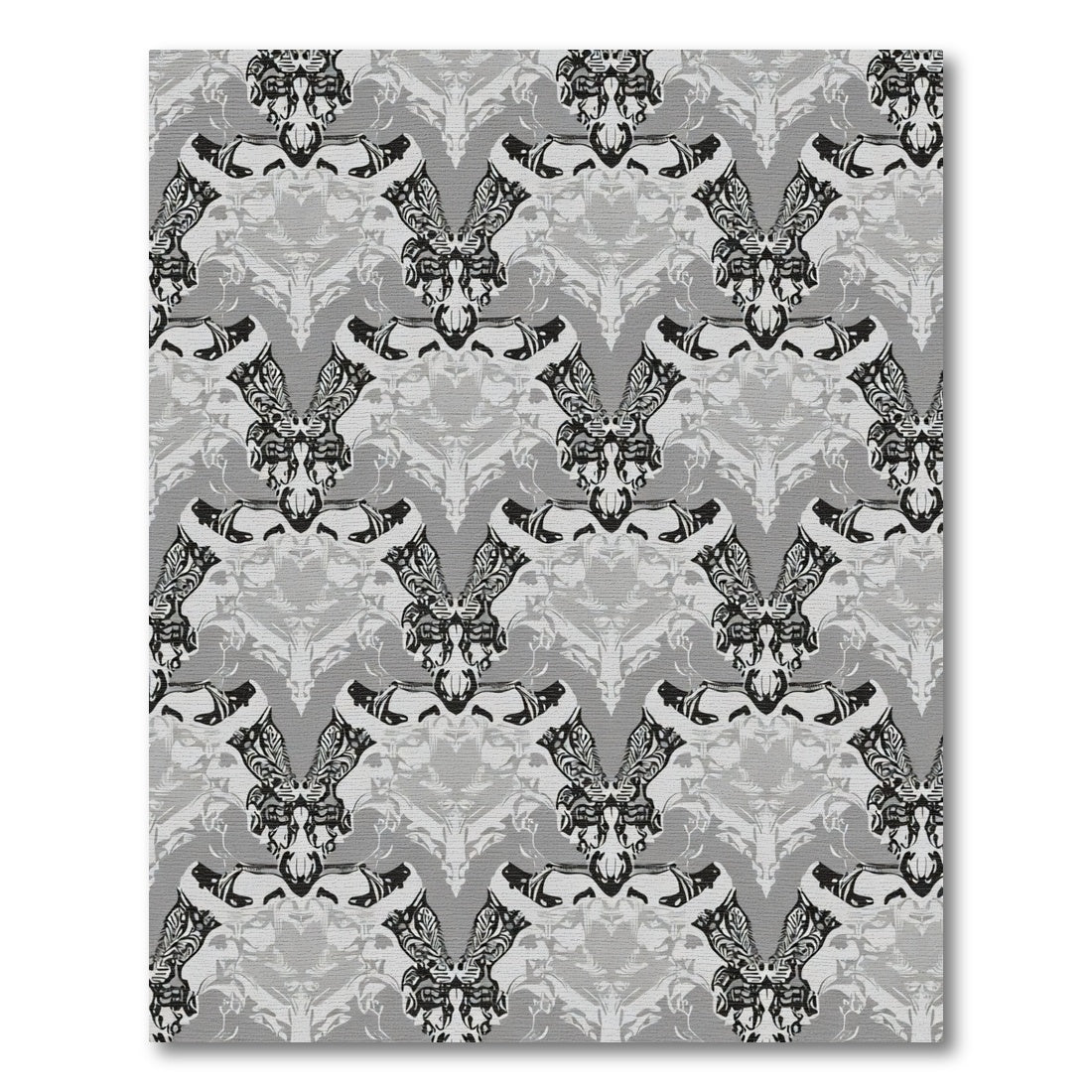 Monochromatic Abstract Floral Symmetry Rug