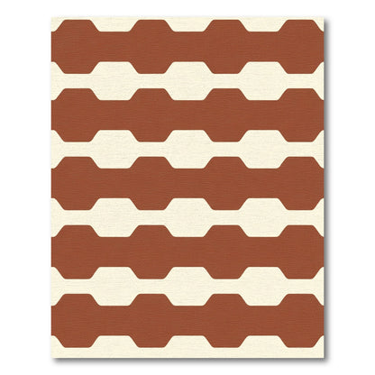 Warm Amber Interlocking Stripe Rug