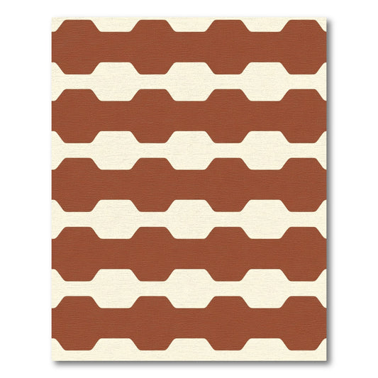 Warm Amber Interlocking Stripe Rug