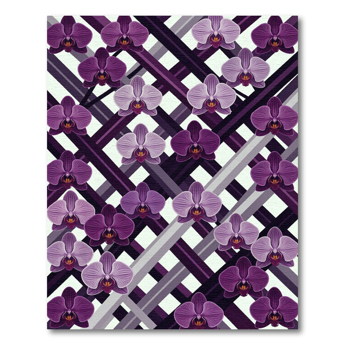 Plum Orchid Lattice Diagonal Grid Rug