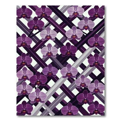 Plum Orchid Lattice Diagonal Grid Rug