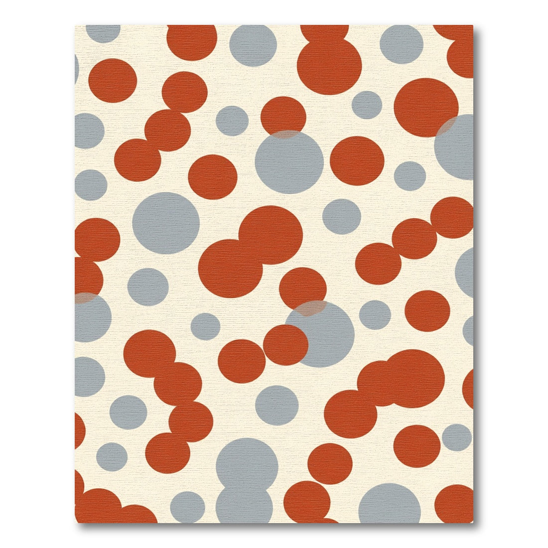 Red Gray Circles Scattered Composition Rug