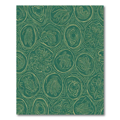 Emerald Golden Oval Botanical Imagery Rug