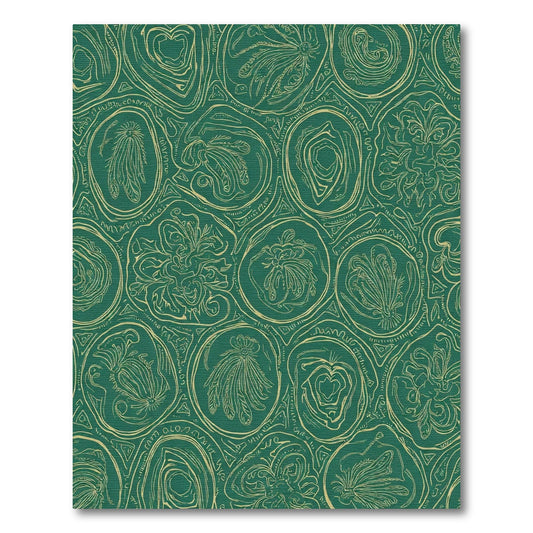 Emerald Golden Oval Botanical Imagery Rug