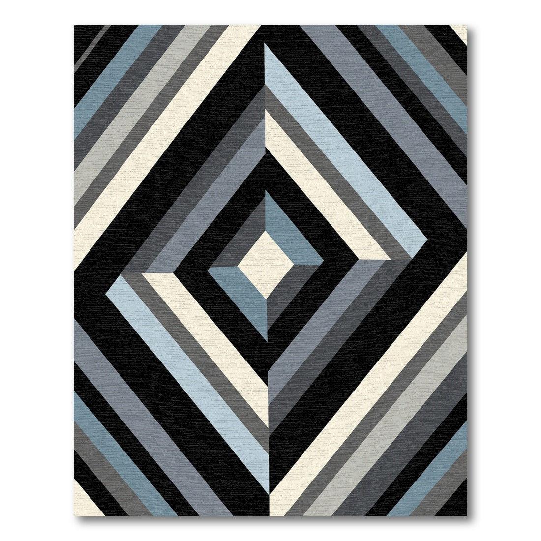 Geometric Monochromatic Diamond Stripe Rug