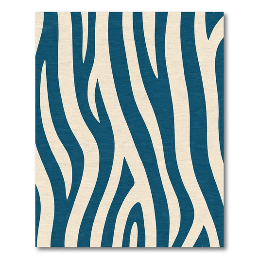 Deep Teal Zebra Stripe Abstraction Rug