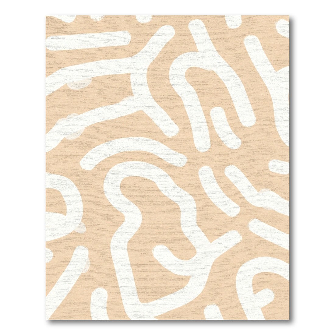 Beige White Abstract Flowing Lines Rug