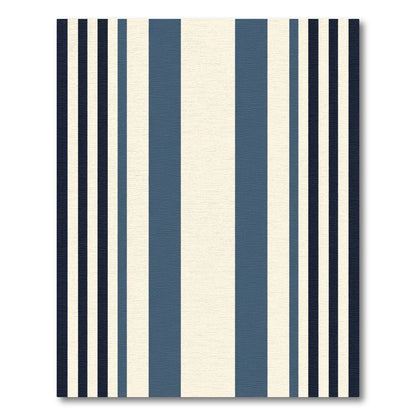 Classic Navy Cream Stripe Rug