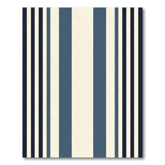 Classic Navy Cream Stripe Rug
