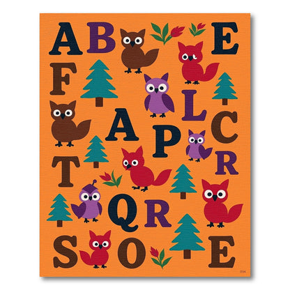 Whimsical Owl Alphabet Tree Scene Rug