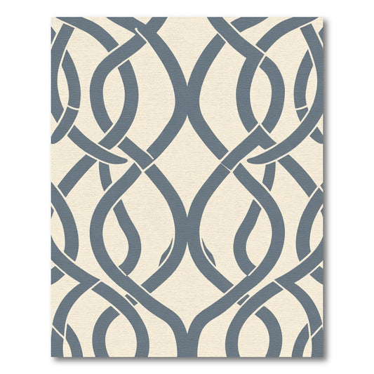 Slate Blue Interlocking Chain Rug