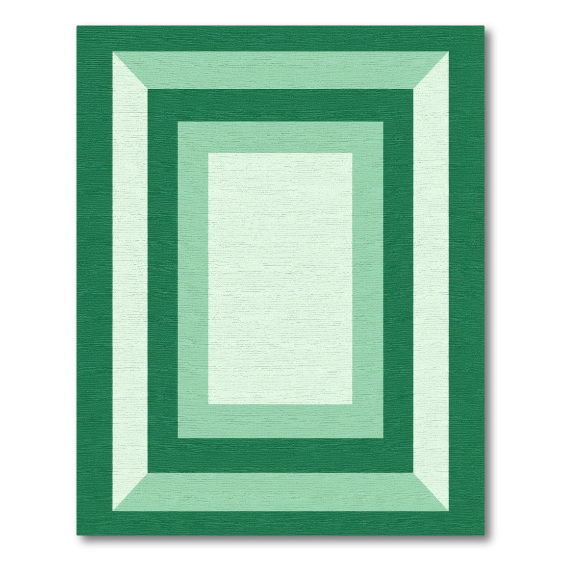 Geometric Nested Squares Green Rug