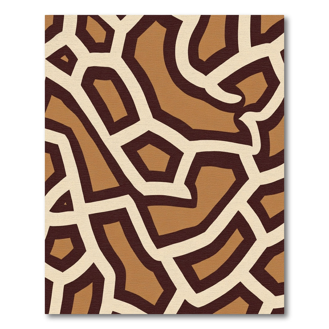 Brown Beige Abstract Organic Shapes Rug