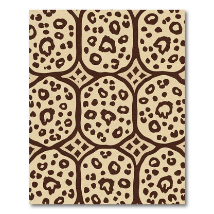 Brown Taupe Leopard Spots Grid Rug