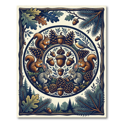 Whimsical Forest Creature Woodland Illustration Rug