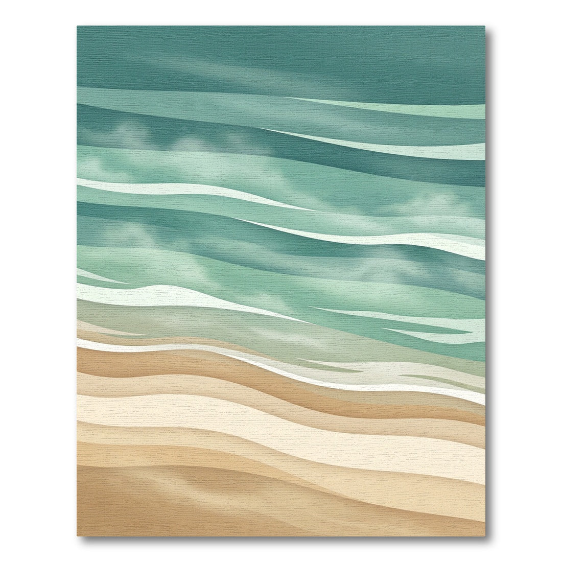 Abstract Coastal Wave Layers Rug