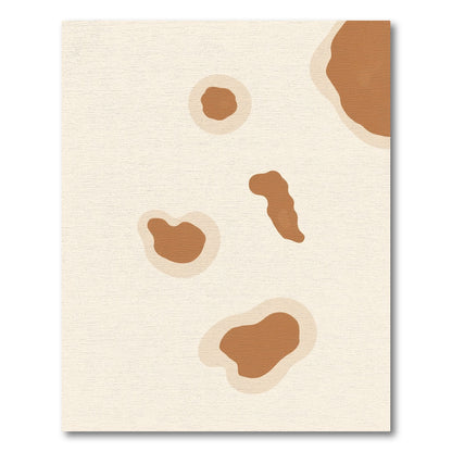 Warm Beige Abstract Spot Rug