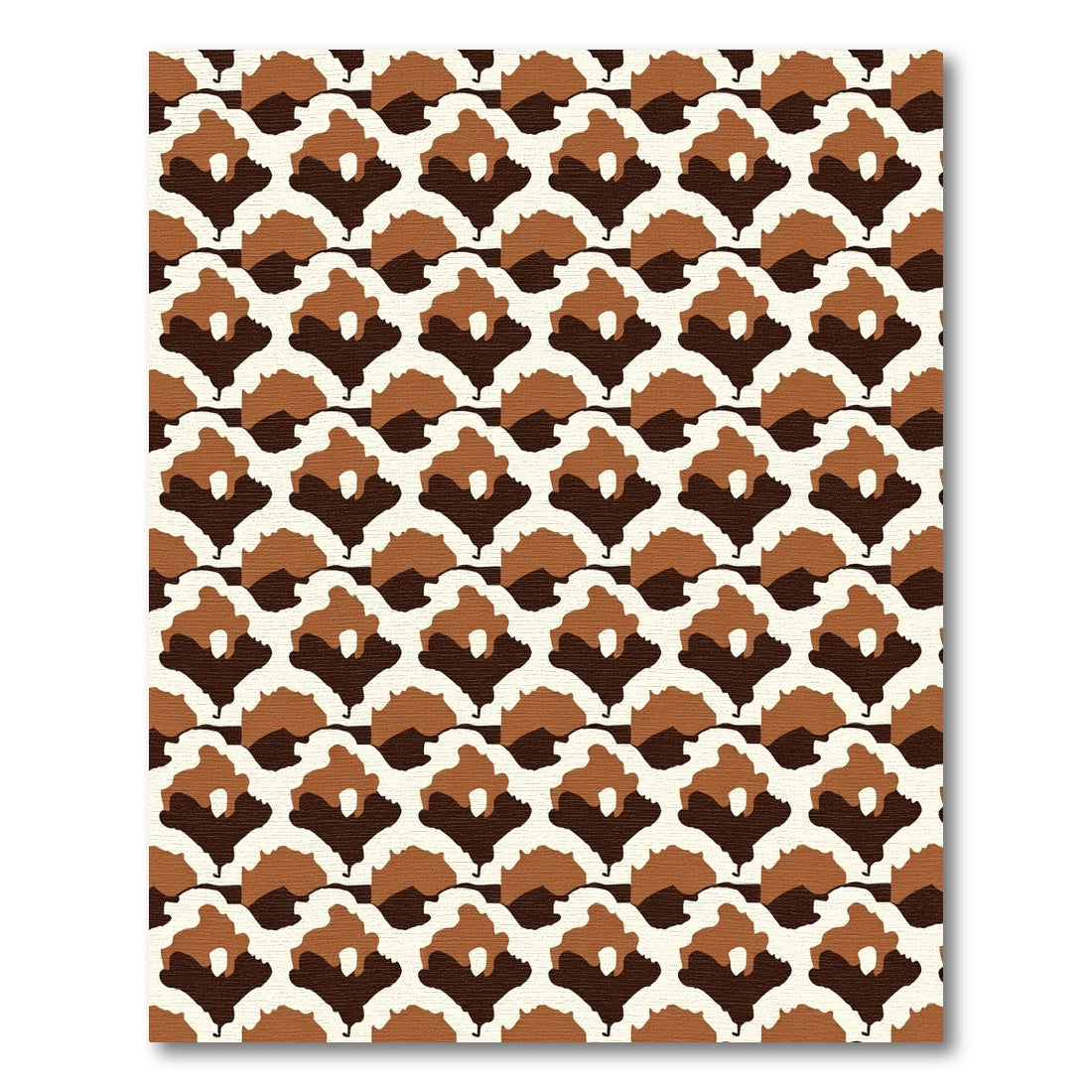 Brown Ivory Abstract Organic Shapes Rug
