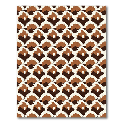 Brown Ivory Abstract Organic Shapes Rug