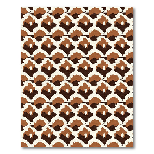Brown Ivory Abstract Organic Shapes Rug
