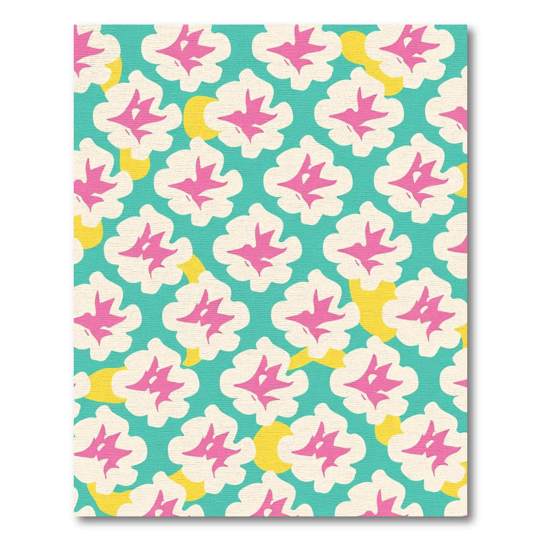 Turquoise Cream Pink Abstract Floral Overlay Rug