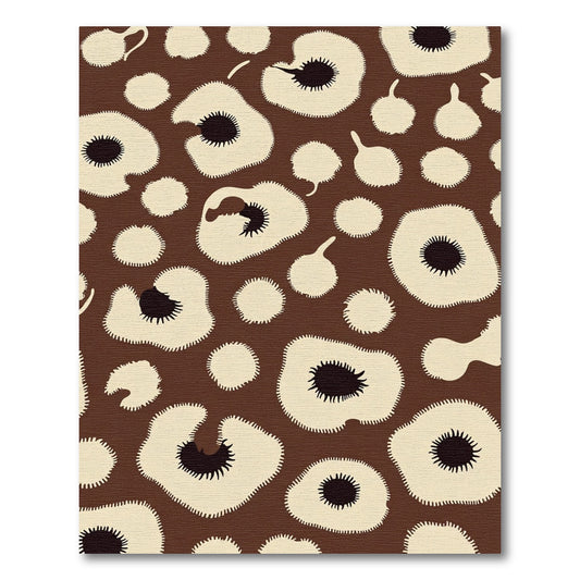 Brown and Cream Abstract Spot Rug