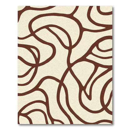 Cream Brown Organic Swirl Rug