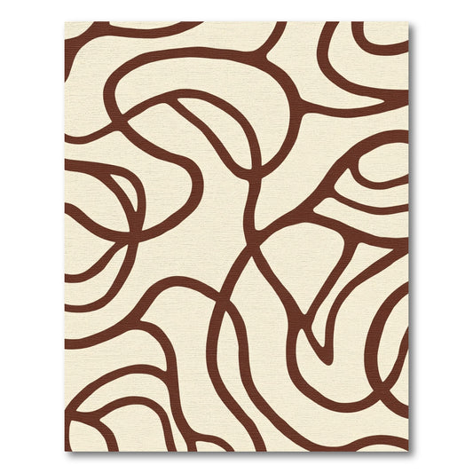 Cream Brown Organic Swirl Rug