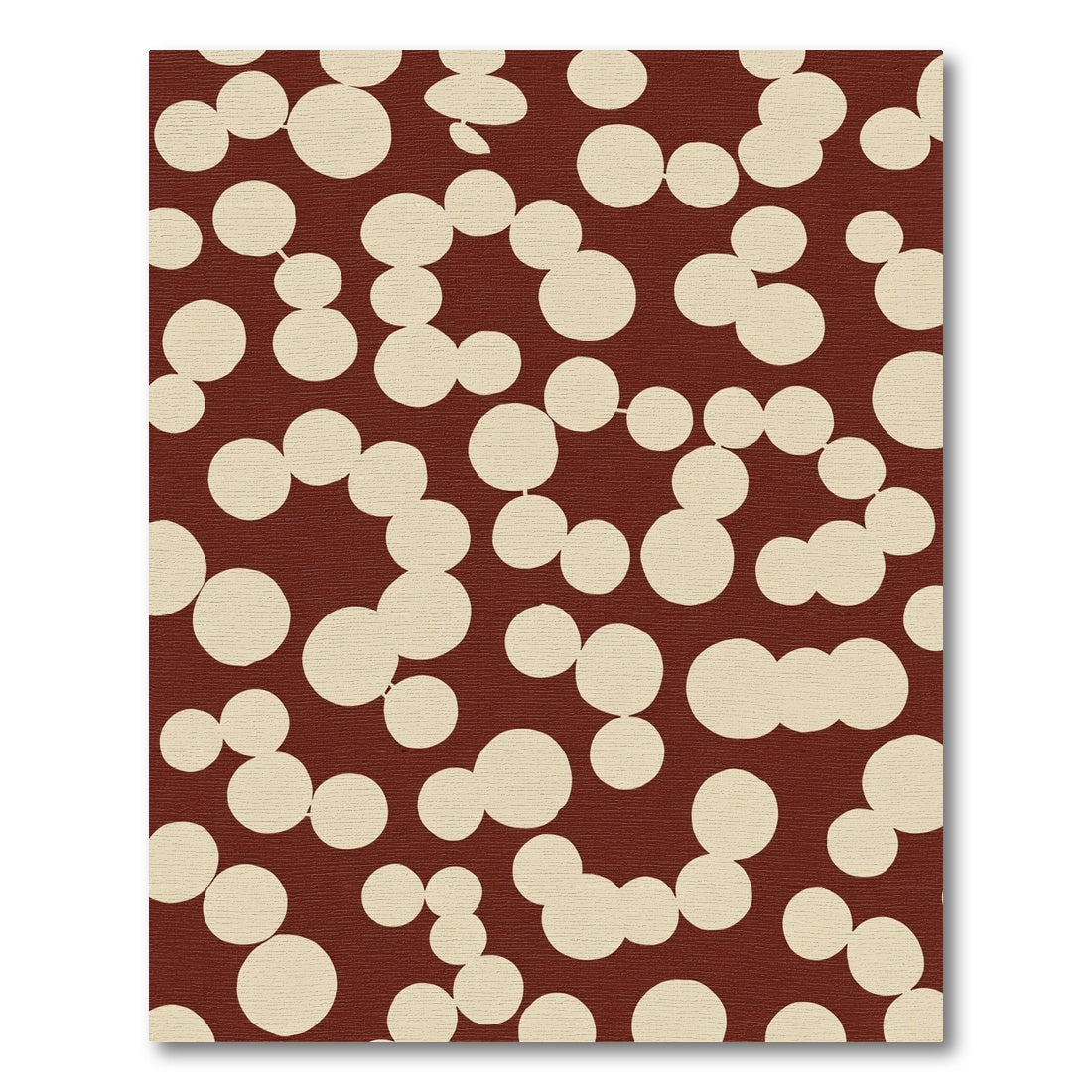 Crimson Cream Scattered Circles Rug