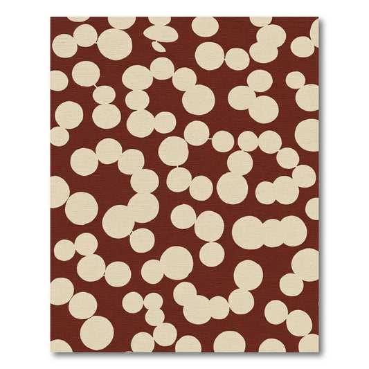 Crimson Cream Scattered Circles Rug