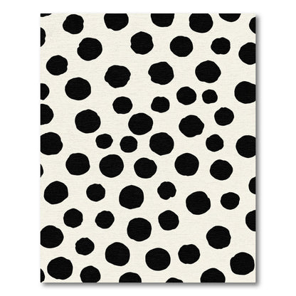 Black White Scattered Dot Rug