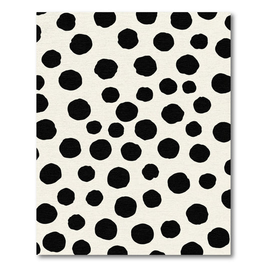 Black White Scattered Dot Rug