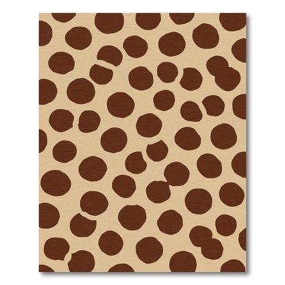 Brown Polka Dot Scattered Circles Rug