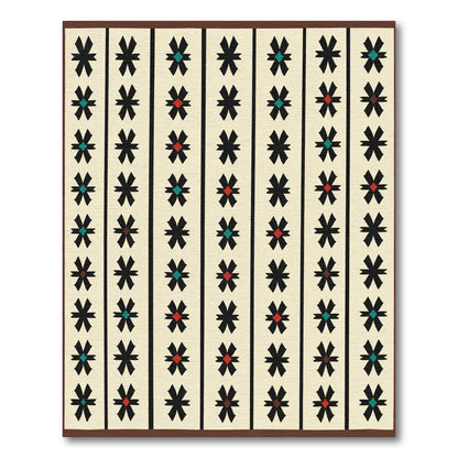 Alternating Black Star Diamond Shapes Rug