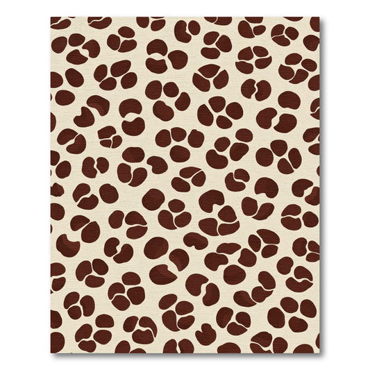 Modern Cream Brown Abstract Spot Rug